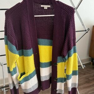 American Eagle Outfitters Women's Striped Cardigan Sweater - Multicolor